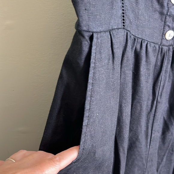 Madewell Black Sleeveless Wide-Leg Jumpsuit in 100% Linen, size 12 - Picture 4 of 16